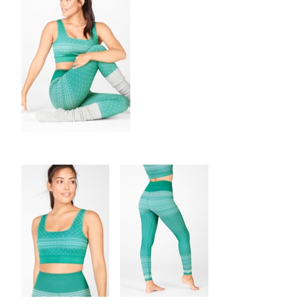 Fabletics sports bra and leggings matching seat